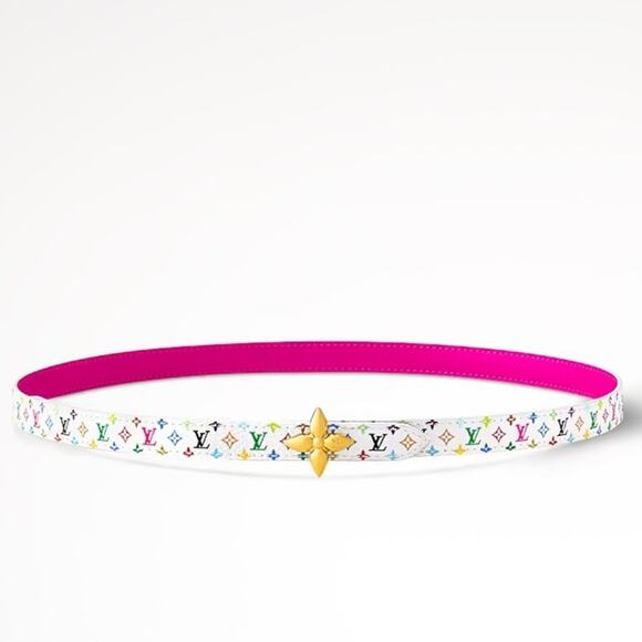 Louis Vuitton TM Murakami Mini Flowergram Reversible Belt Pink White 80cm XS NEW - Picture 2 of 15